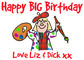 70th - BIG birthday cartoon card 